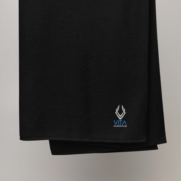 turkish cotton towel black 100x210 cm front 640f8a9a56374