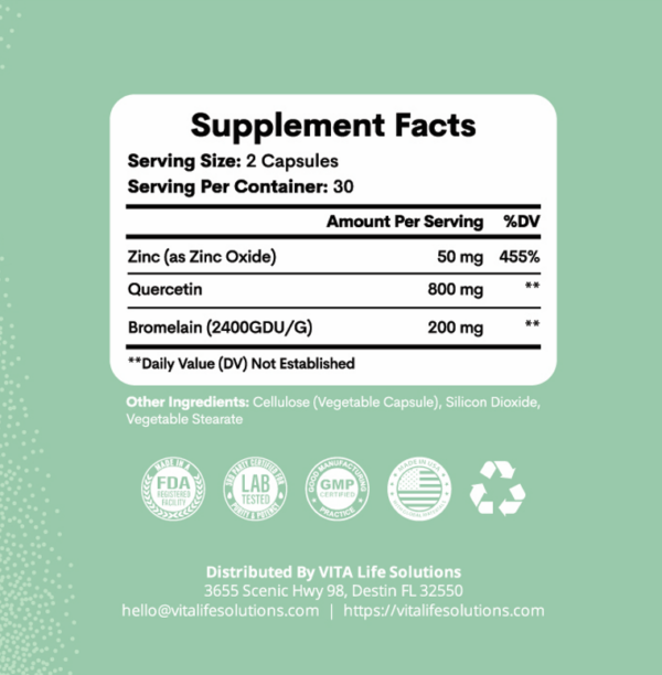 Quercetin Plus supplement ingredients